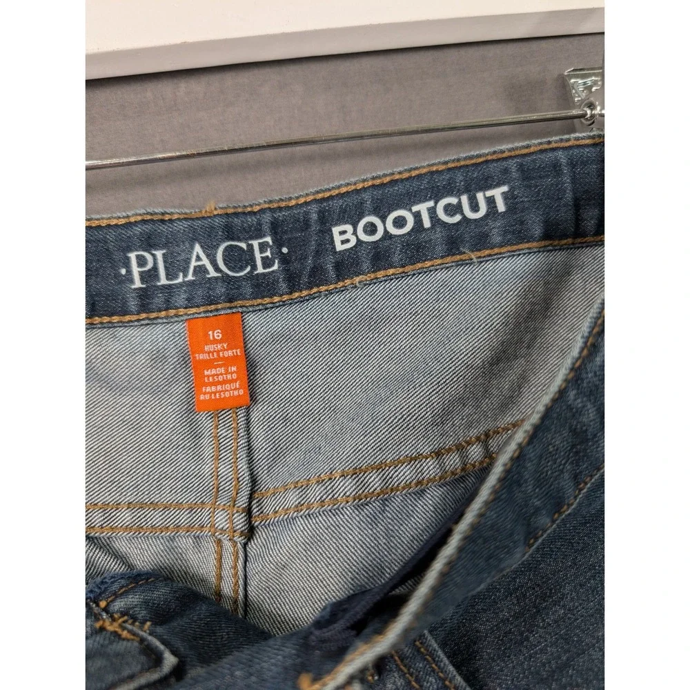 The‎ Children's Place Boys Bootcut Jeans Blue Husky Size 16 Denim Pants 5915
